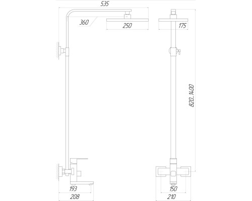 Душова система Globus Lux SICILIA VAN-SBQ-SH-04-BB