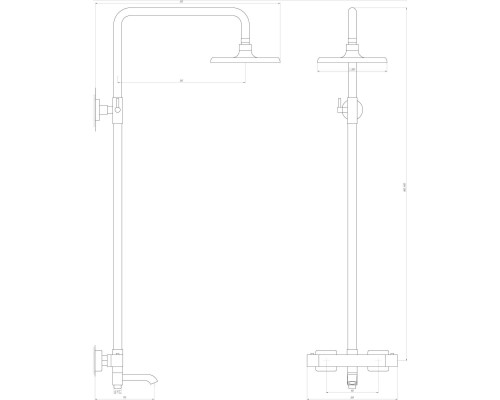 Душова система Globus Lux Termostatic R GLA-0041T-BB