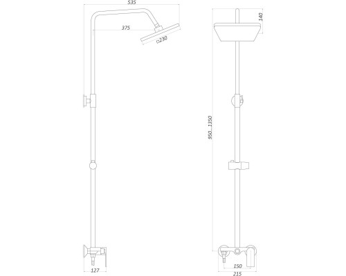 Душова система Globus Lux LAGUNA GLA-0005N-7-WHITE