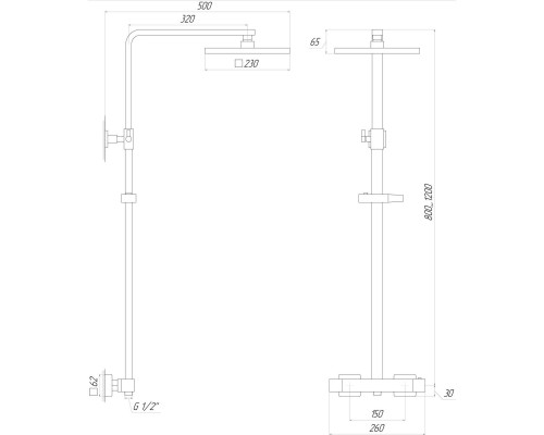 Душова система Globus Lux Termostatic GLQ-0040T