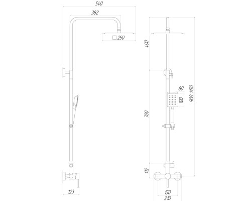 Душова система Globus Lux ALPEN SBT1-SQ-05-304