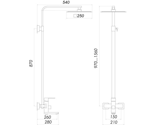 Душова система Globus Lux SICILIA PLUS-SBQ-SH-02-BB