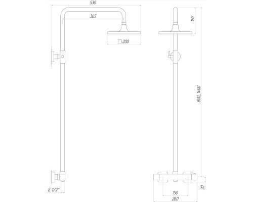 Душова система Globus Lux Termostatic Q GLM-0040T