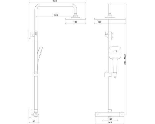 Душова система Globus Lux Termostatic R GDS-0040T