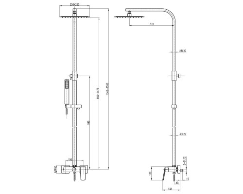 Душова система TOPAZ LEXI TL 21702-H57-BL