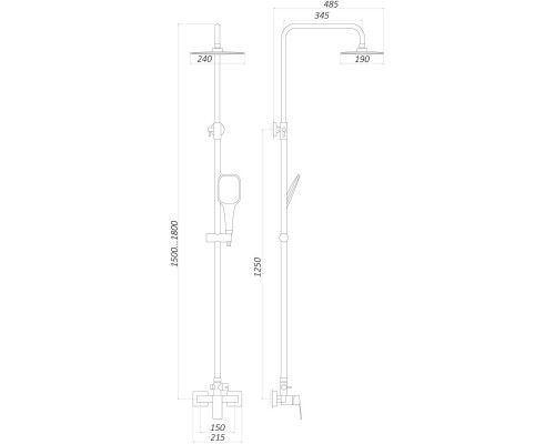 Душова система TOPAZ ODISS TO 18702-H52-BL