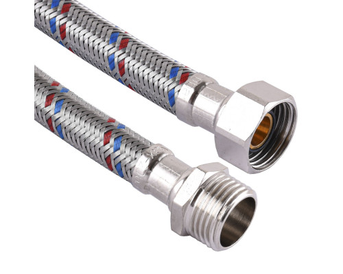 Шланг нержавіюча сталь SOLOMON 1/2″х1/2″ ЗВ 0,7м  HS31