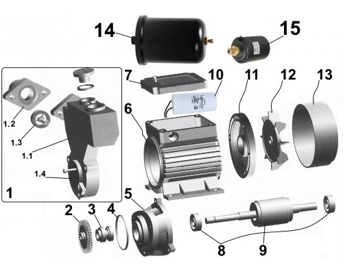 Насосна станція VOLKS pumpe  WZ370 0,37кВт бак 2л