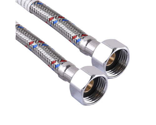 Шланг нержавіюча сталь ECO FIX 1/2″х1/2″ ВВ  0,6 м EPDM