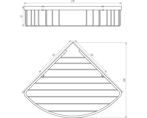 Поличка кутова TOPAZ 4114