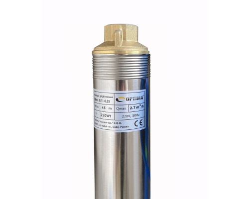 Насос свердловинний з підв, стійк, до піску 3″ OPTIMA  3SDm1,8/11 0,25 кВт 45м + пульт+кабель15м NEW