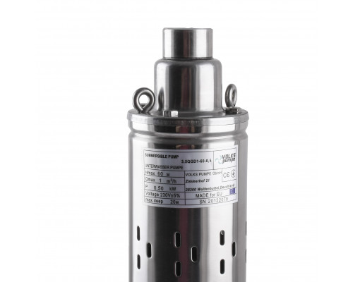 Насос свердловинний шнековий VOLKS pumpe 3,5 QGD 1-60-0,5кВт 3,5  дюйми + кабель 15м