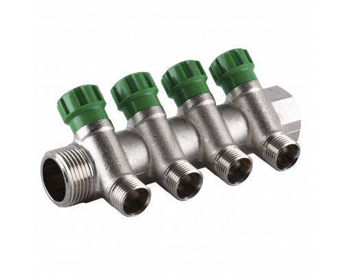Колектор ECO 1018 1/2х1G 4-ий (під 35*) з перекриттям