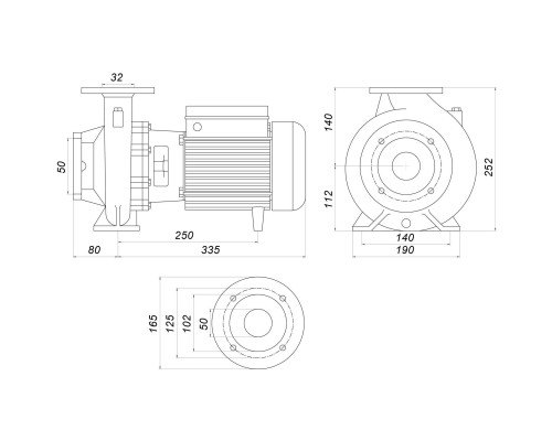 Насос моноблочний IR 32-125A 1,5 кВт SAER (20 м3/год, 25,4 м)