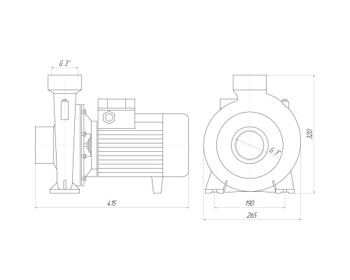 Насос вiдцентровий BP-7B 2,2 кВт SAER (63,0 м3/год, 19,4 м) однофазний