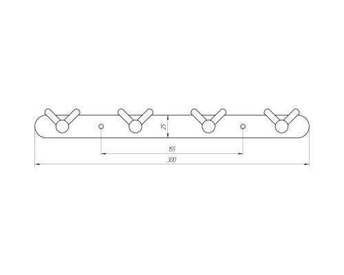 Планка з  гачками Globus Lux SS8435-4  SUS304