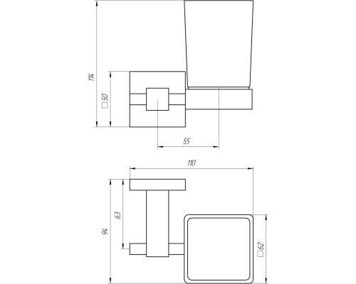 Стакан одинарний Globus Lux SQ 9409 SUS304