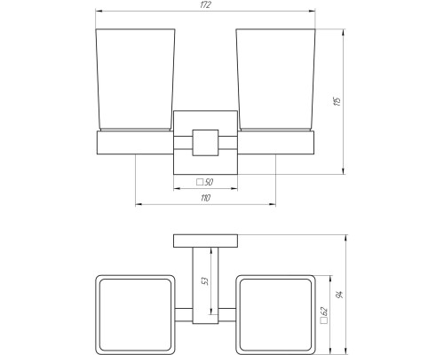 Стакан подвійний Globus Lux SQ 9428 SUS304