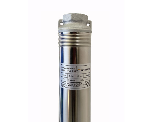 Насос свердловиний з підвищеною стійкістю до піску  OPTIMA PM 3SDm2,5/15 0,55 кВт 65м + 50 м кабель
