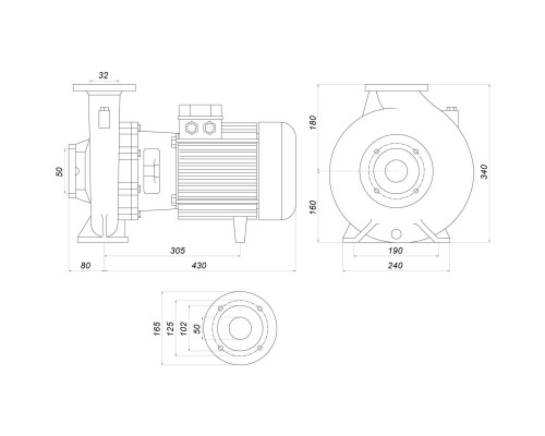 Насос моноблочний IR 32-200NC 4,0 кВт SAER (25 м3/год, 45 м)