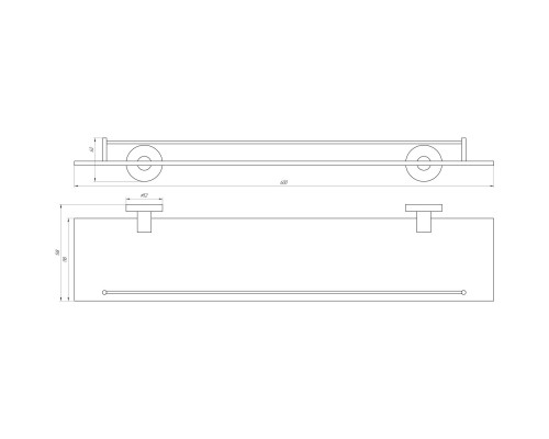 Полиця Globus Lux BS8427 чорна матова, матове скло SUS304