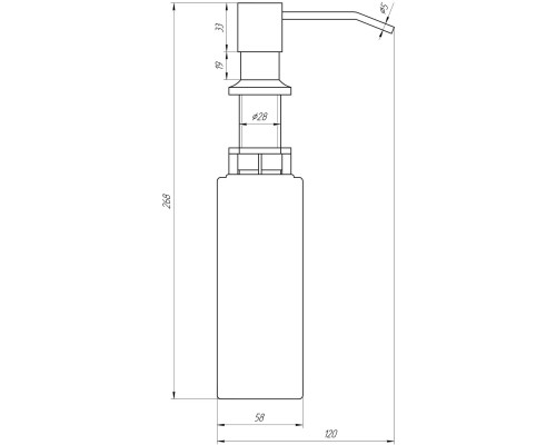 Дозатор рідкого мила вірізний Globus Lux BS8444