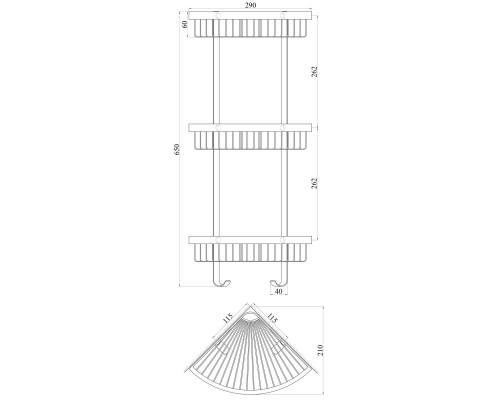 Поличка кутова TOPAZ 4115-3