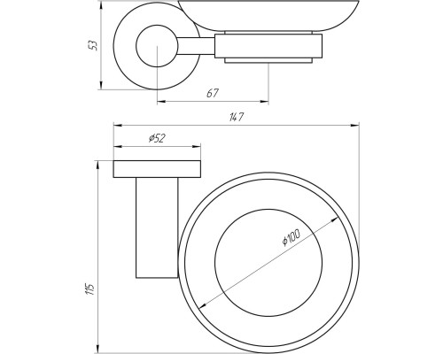 Мильниця Globus Lux BS8408 чорна матова SUS304