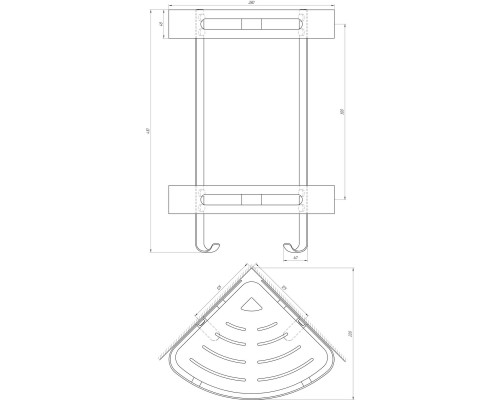 Полка подвійна кутова Globus Lux SQ9422