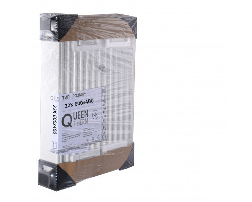 Радіатор сталевий панельний QUEEN THERM 22 бок 600x400