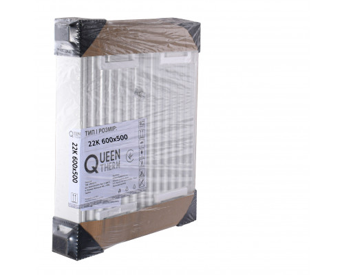 Радіатор сталевий панельний QUEEN THERM 22 бок 600x500