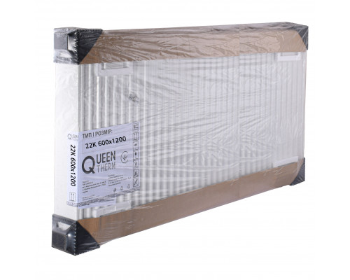 Радіатор сталевий панельний QUEEN THERM 22 бок 600х1200