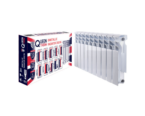 Радіатор біметалевий секційний QUEEN THERM 350/96 (кратно 10)