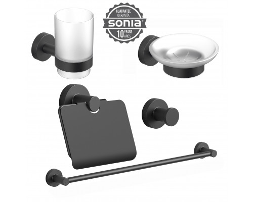 Набір аксесуарів для ванної  SONIA ASTRAL KIT BLACK ( 5 предметів) 185788