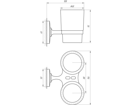 Стакан подвійний Perfect Sanitary Appliances RM 1801