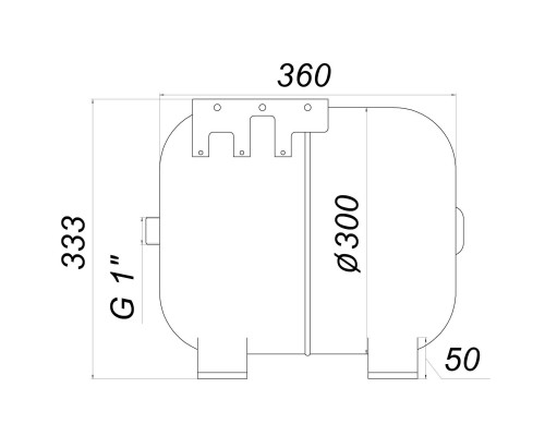 Гідроакумулятор з фіксованою мембраною  24л ZILMET HYDRO-pro 10bar горизонтальний ( 11A0002434 )