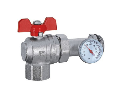 Кран-американка з муфтою під термометр ECO 01G-1 1″ кутовий