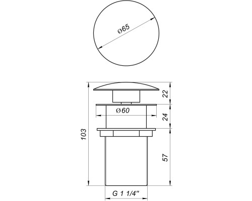 Донний клапан Globus Lux HG15-03A (Click-clack)