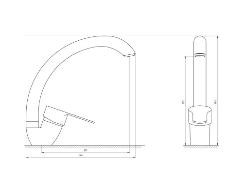 Змішувач для кухні DOMINO ELLIPSE DCC-203S