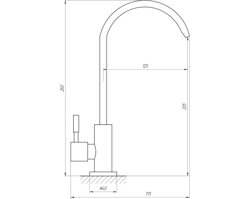 Кран для зворотнього осмосу Globus Lux ALPEN SBT1-55M-GRAY