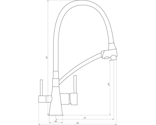 Змішувач для кухні під осмос Globus Lux LAZER GLLR-0700-11-GRAPHITE