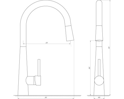 Змішувач для кухні Globus Lux LAZER GLLR-1033-StSTEEL