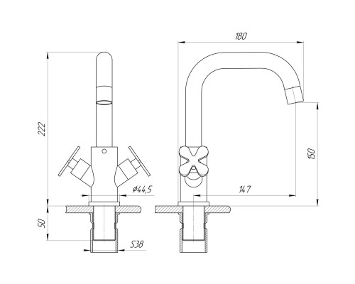 Змішувач для умивальника Globus Lux DUKAT-8 SD8-101S