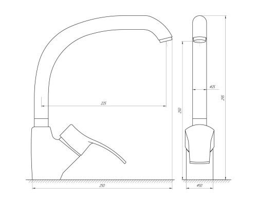 Змішувач для кухні Globus Lux QUEENSLAND GLQU-0203S-BIG-4-COLORADO