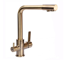Змішувач для кухні під осмос Globus Lux LAZER GLLR-0444-9-BRONZE