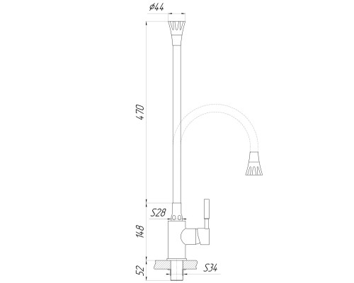 Змішувач для кухні Globus Lux Lazer GLLR-0203SA-K15