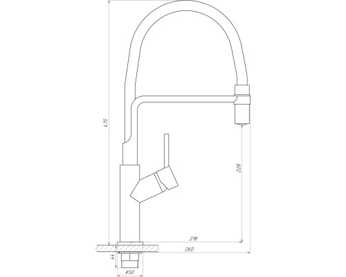 Змішувач для кухні Globus Lux DENVER Flex GDF-32-00-01