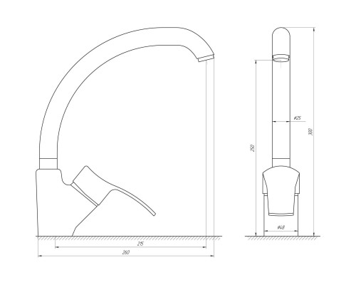 Змішувач для кухні Globus Lux QUEENSLAND GLQU-103S-BIG