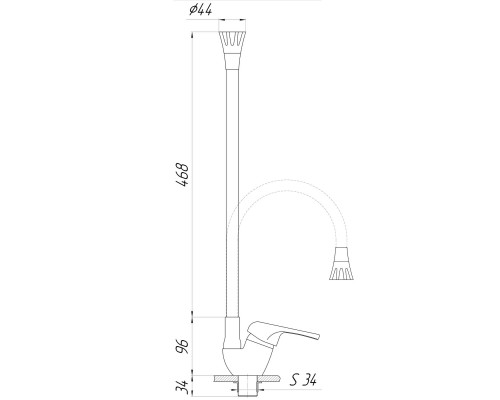 Змішувач для кухні Globus Lux Solly GLSO-0203SA-K15