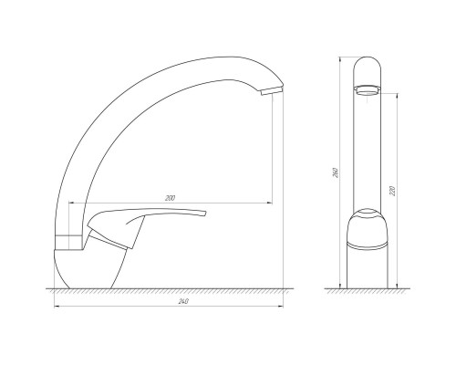 Змішувач для кухні Globus Lux Solly GLSO-0203S-3-TITANIUM
